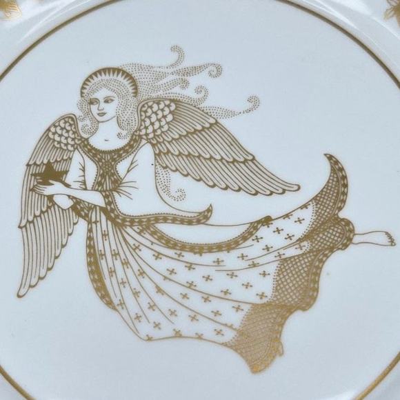 Vintage Spode 1971 Christmas Plate Angel Gold Trim Bone China 2nd in Series H149 - Picture 2 of 4